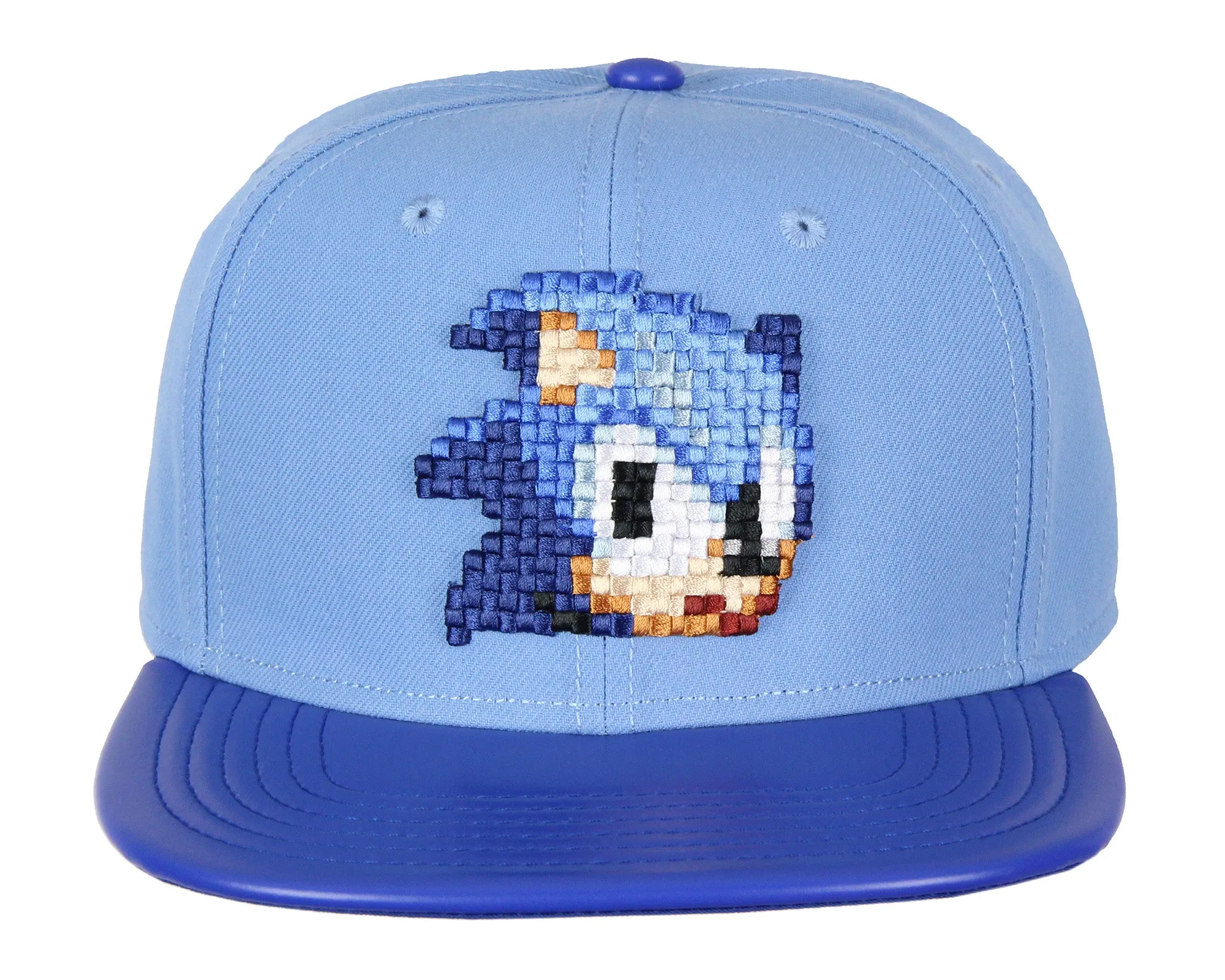 Sonic The Hedgehog Hat - Sonic Pixel Face Adjustable Snapback Hat Cap