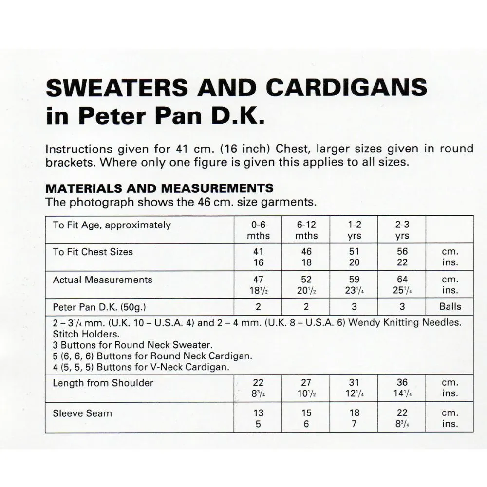 Sweater & Cardigan Knitting Pattern (P812)