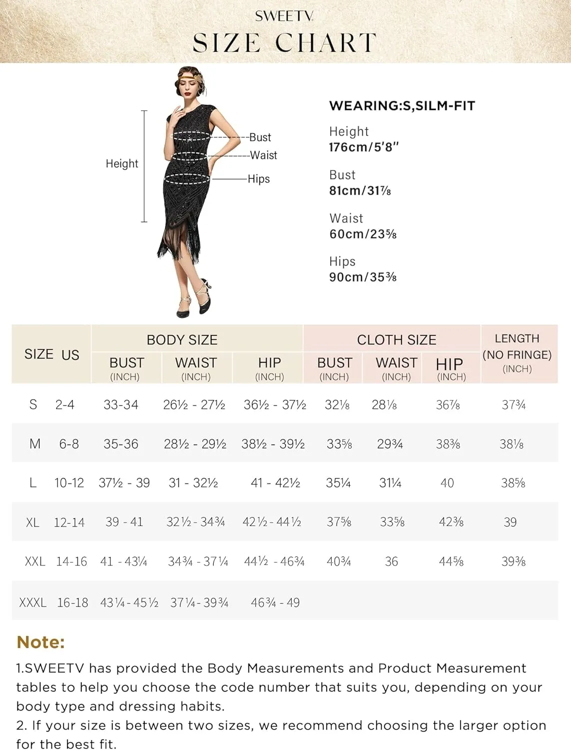 SWEETV Women's Flapper Dresses 1920s Great Gatsby Dresses Sequin Fringed Roaring 20s Cocktail Dress