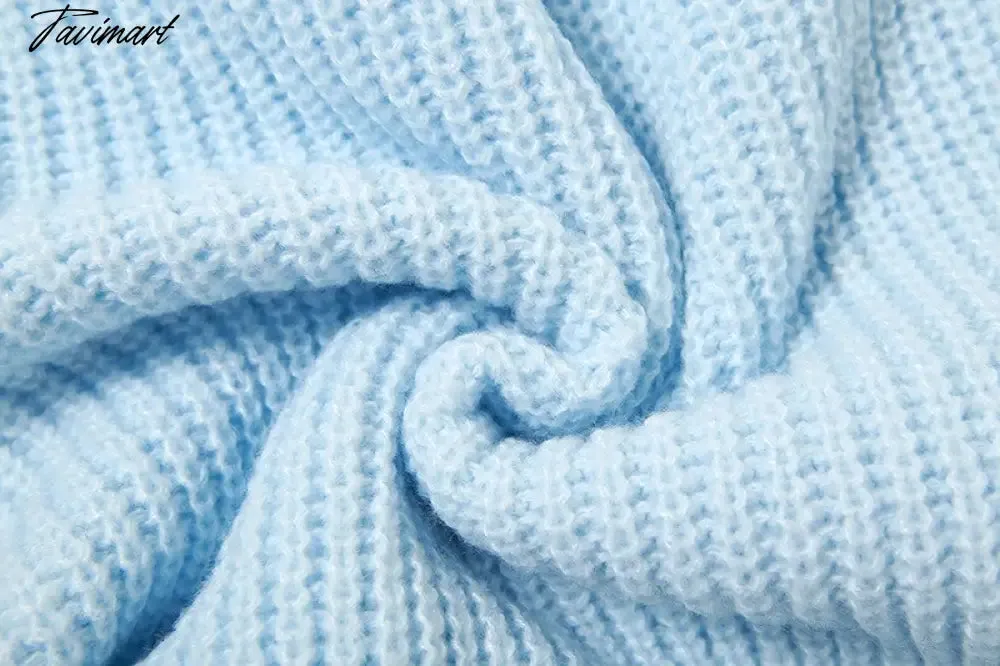 Tavimart Autumn Winter Women Cardigans Warm Knitted Sweater Jacket Pocket Contrasting Knit Cardigan Coat Lady Loose Sweaters Tops