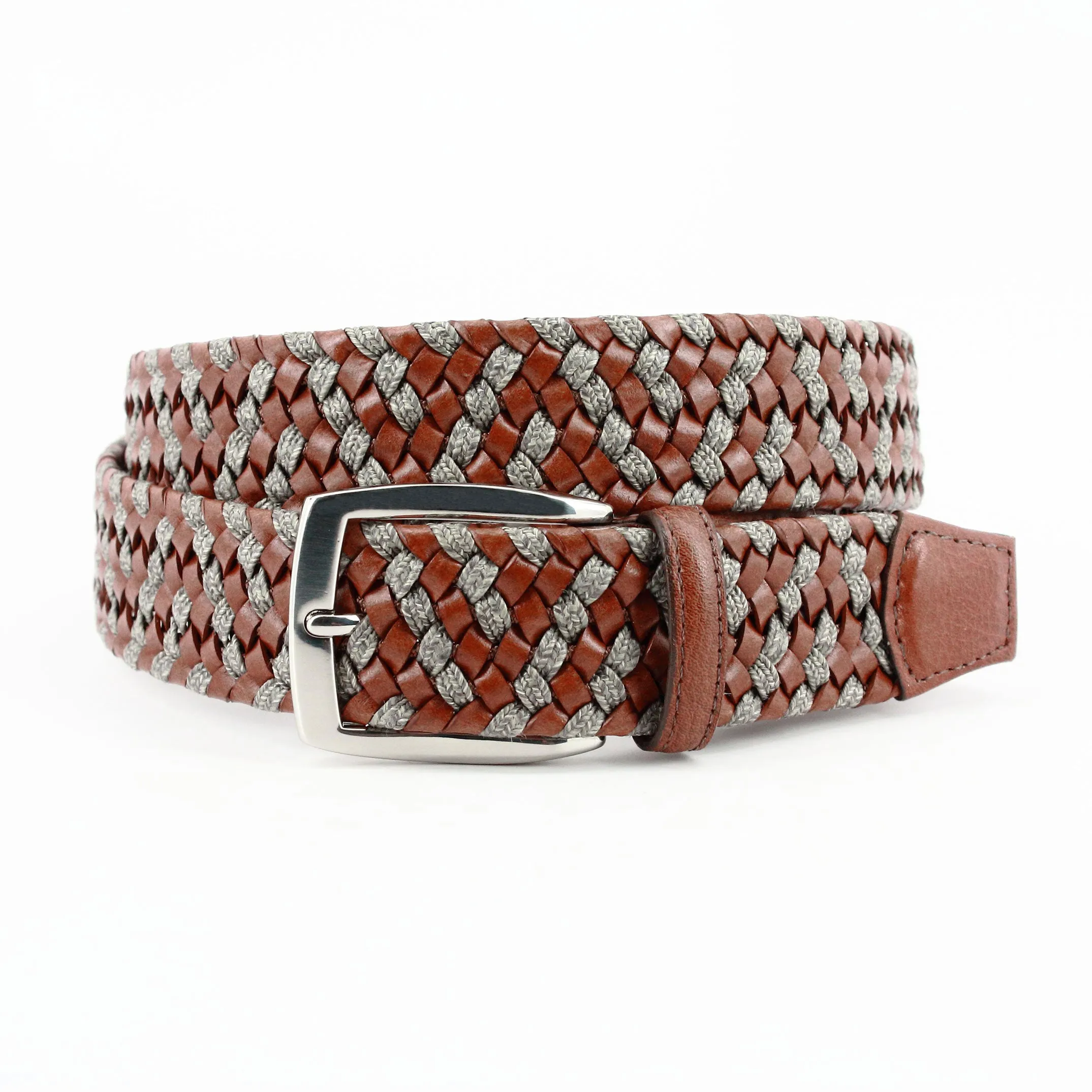 Torino Italian Braided Leather & Linen Belt