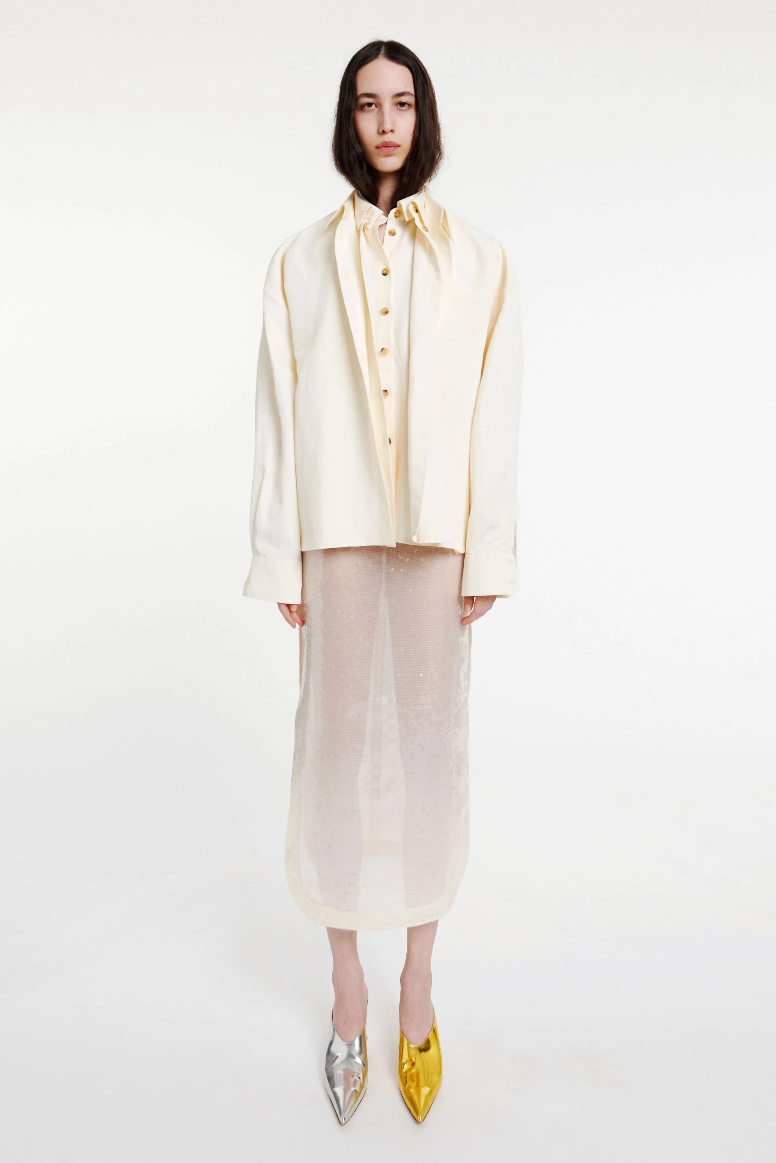 Triple Trompe-l’oeil Shirt Ecru