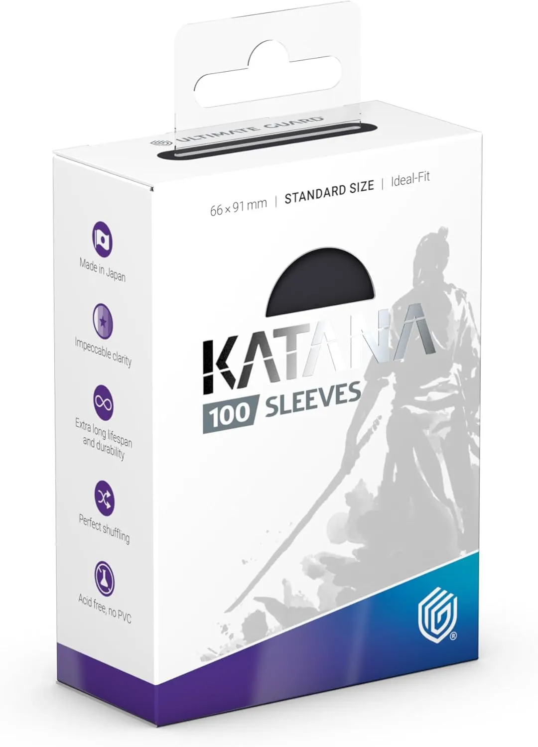 Ultimate Guard Katana Card Sleeves: 100 Standard Size TCG Sleeves, 66 x 91mm, Obsidian Shard Back, Tournament Quality, No PVC & Acid-Free, High Clarity