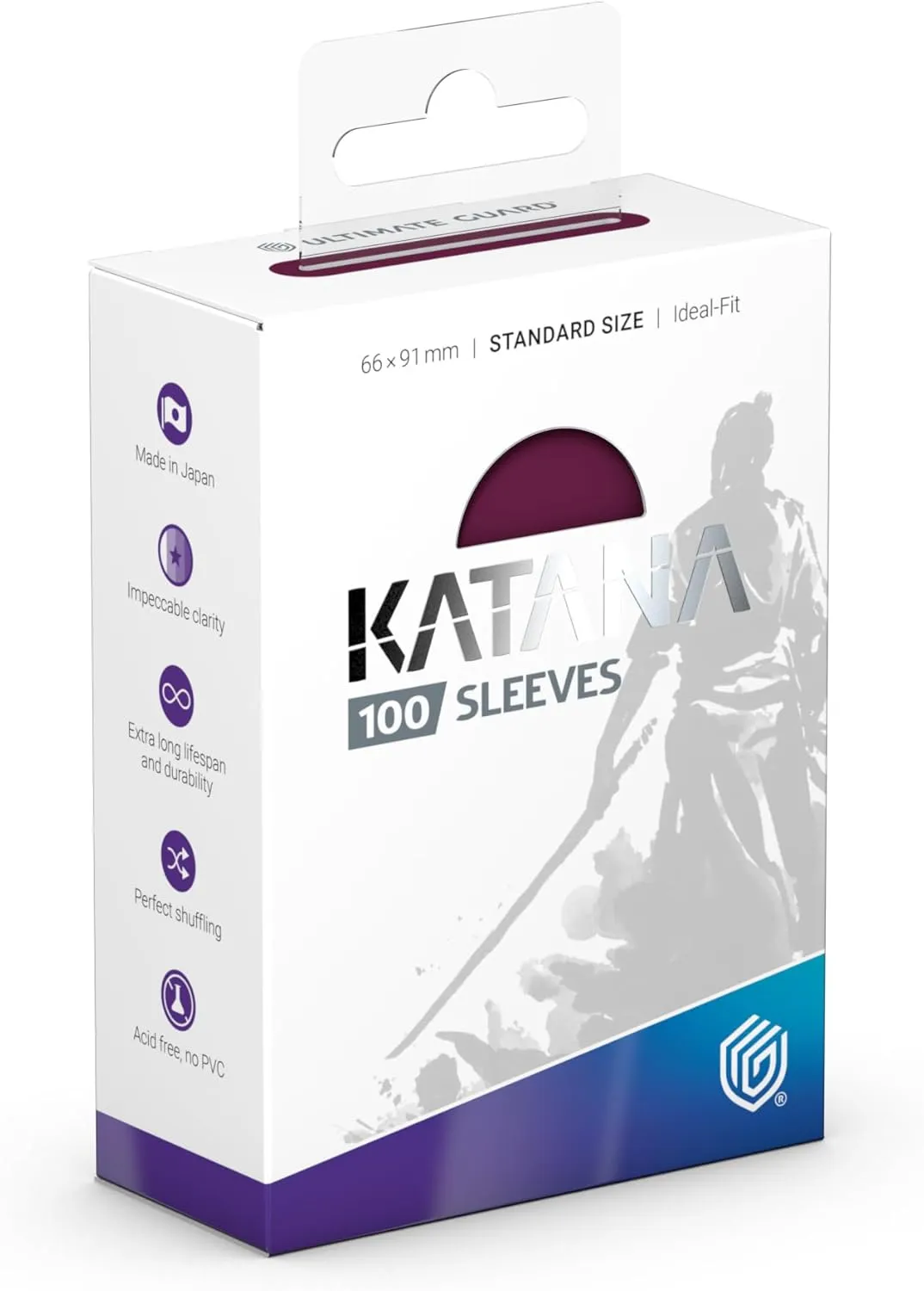 Ultimate Guard Katana Card Sleeves: 100 Standard Size TCG Sleeves, 66 x 91mm, Radiant Plum Back, Tournament Quality, No PVC & Acid-Free, High Clarity