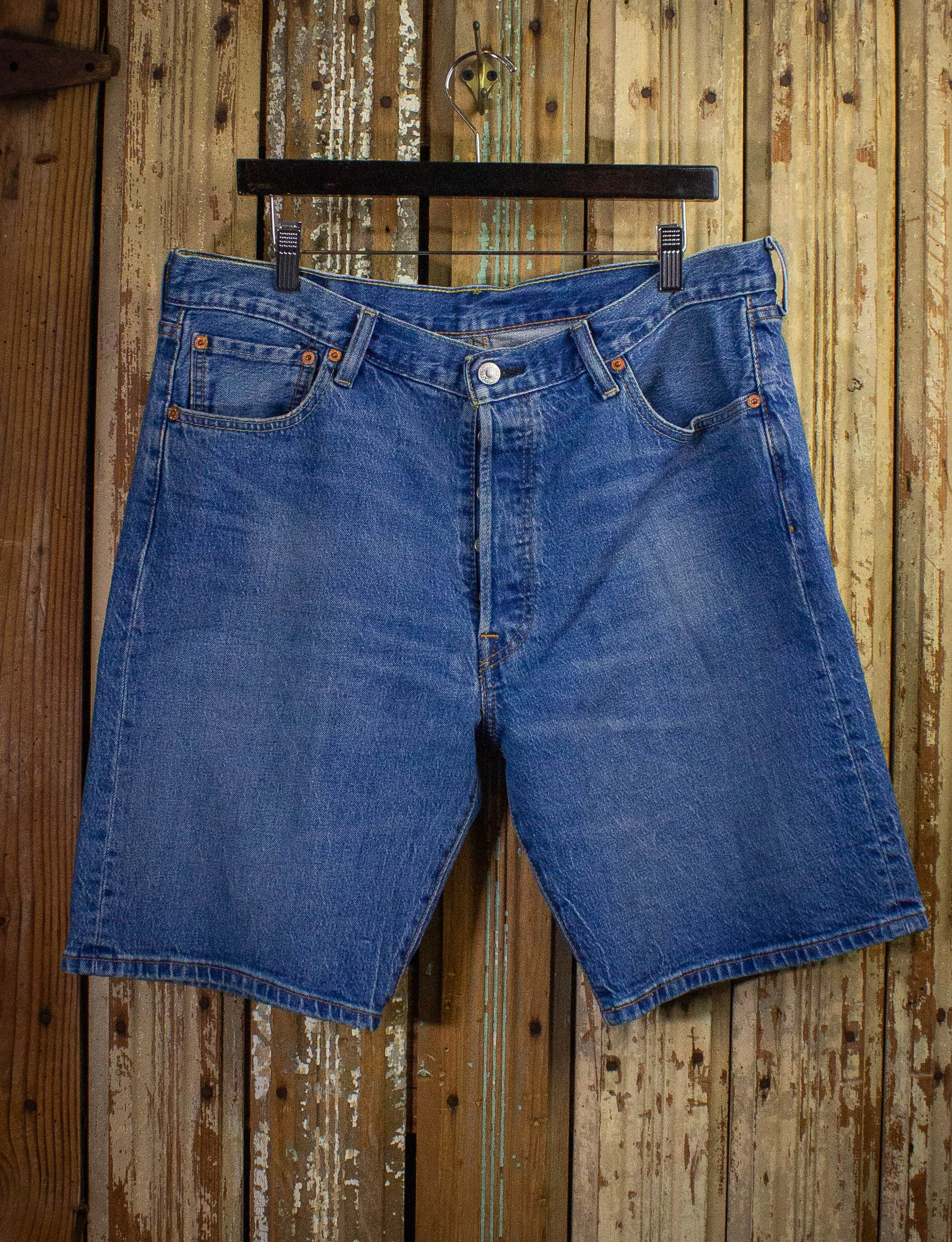 Vintage Levi's 501 Hemmed Denim Shorts Medium Wash 36w
