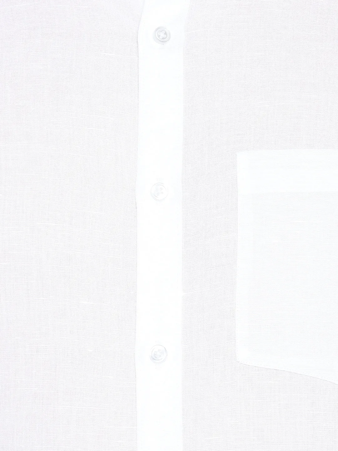 White Linen Solid Slim Fit Shirts