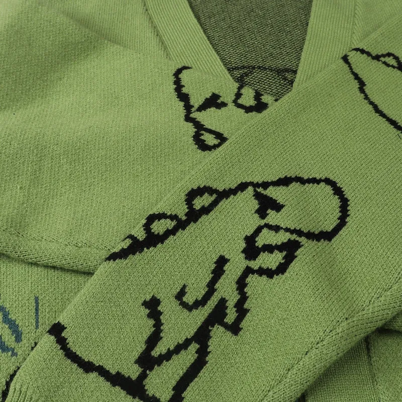 Winter Loose Dinosaur Pattern Knitted Sweaters