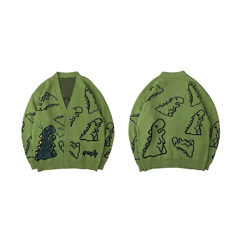 Winter Loose Dinosaur Pattern Knitted Sweaters