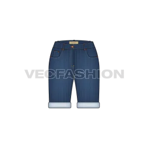 Women's Medium Washed Denim Shorts
