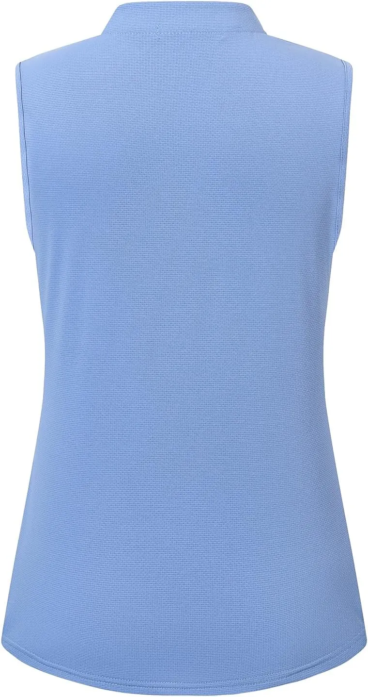 Womens Sleeveless Golf Polo Shirts Lightweight Tennis Sport Tops
