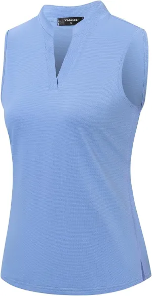 Womens Sleeveless Golf Polo Shirts Lightweight Tennis Sport Tops