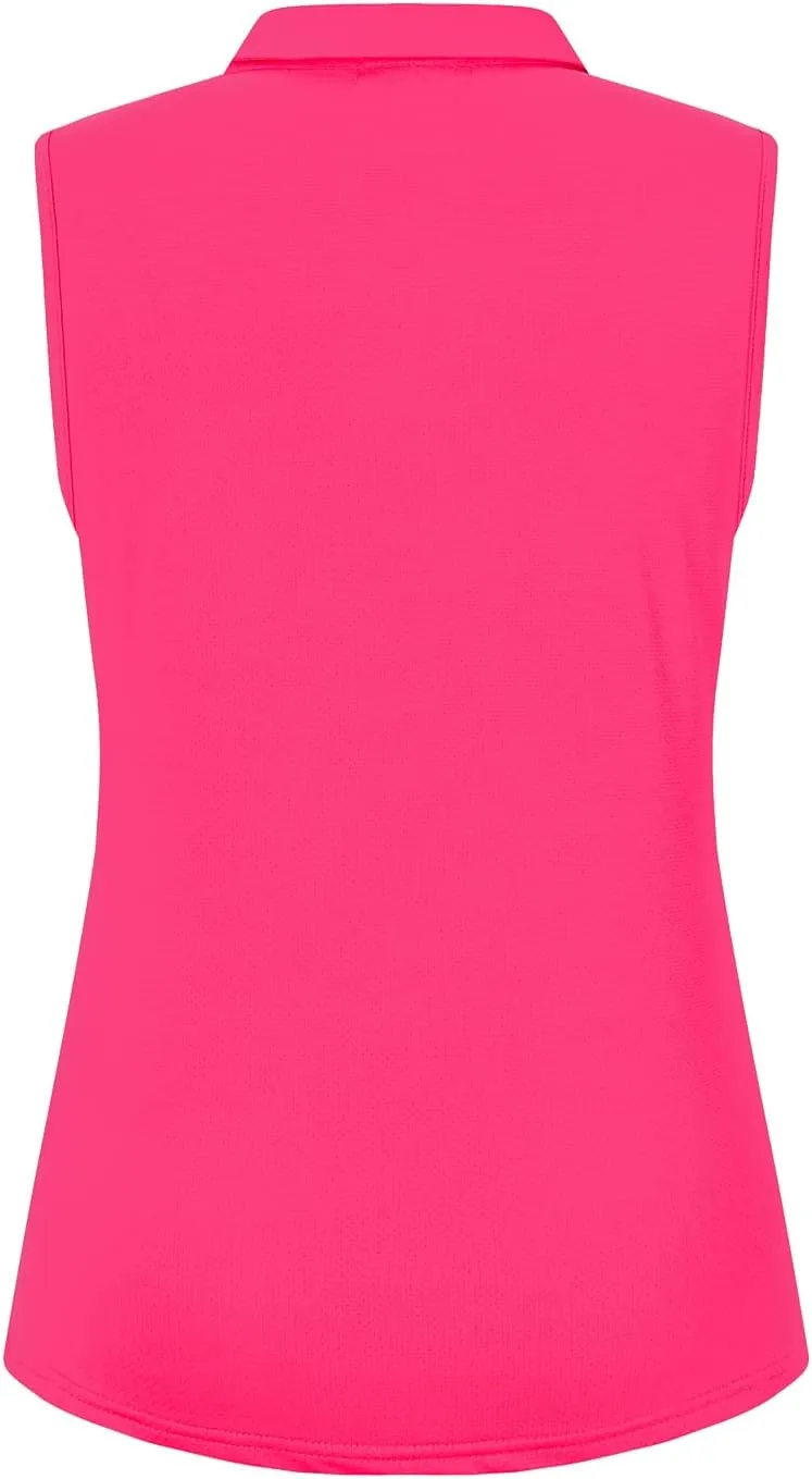 Womens Sleeveless Golf Polo Shirts Lightweight Tennis Sport Tops