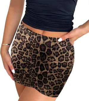 Women's Suede Skirt High-Rise Waist Cowgirl-Chic Fringe Stretch Bodycon Mini Skirts