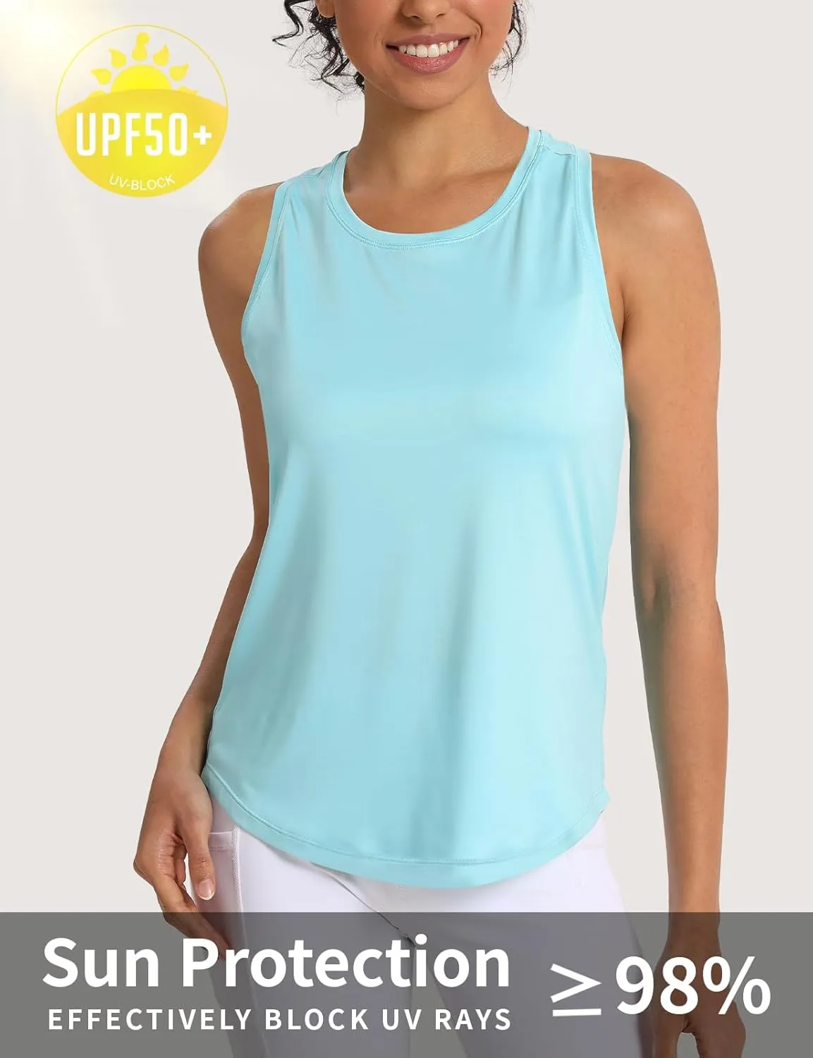 Women's Workout Tank Tops Woman Sleeveless Loose Fit Gym Tops Athletic Shirts Racerback Quick Dry UPF 50 