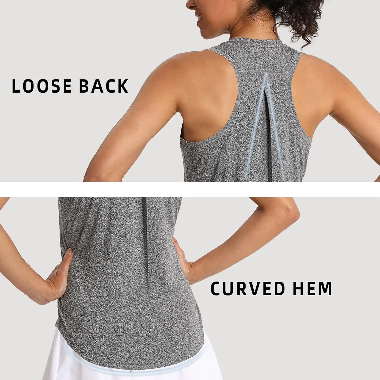Women's Workout Tank Tops Woman Sleeveless Loose Fit Gym Tops Athletic Shirts Racerback Quick Dry UPF 50 
