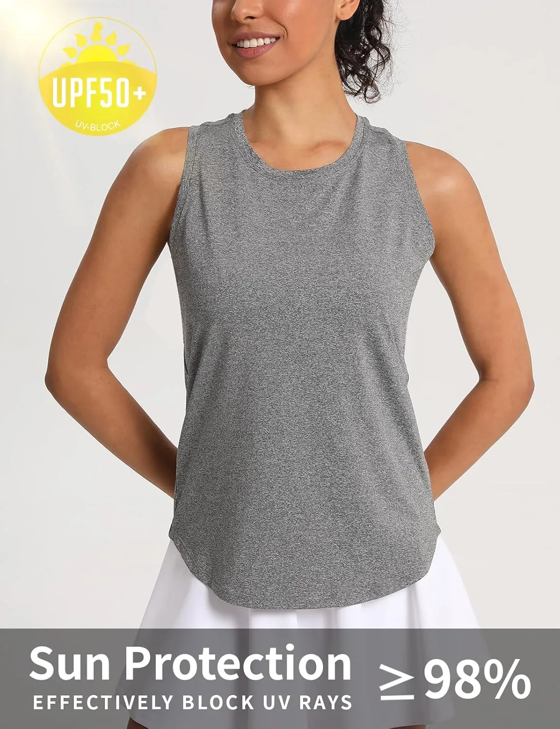 Women's Workout Tank Tops Woman Sleeveless Loose Fit Gym Tops Athletic Shirts Racerback Quick Dry UPF 50 