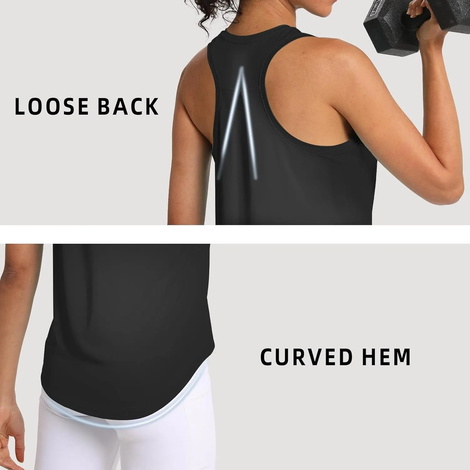 Women's Workout Tank Tops Woman Sleeveless Loose Fit Gym Tops Athletic Shirts Racerback Quick Dry UPF 50 