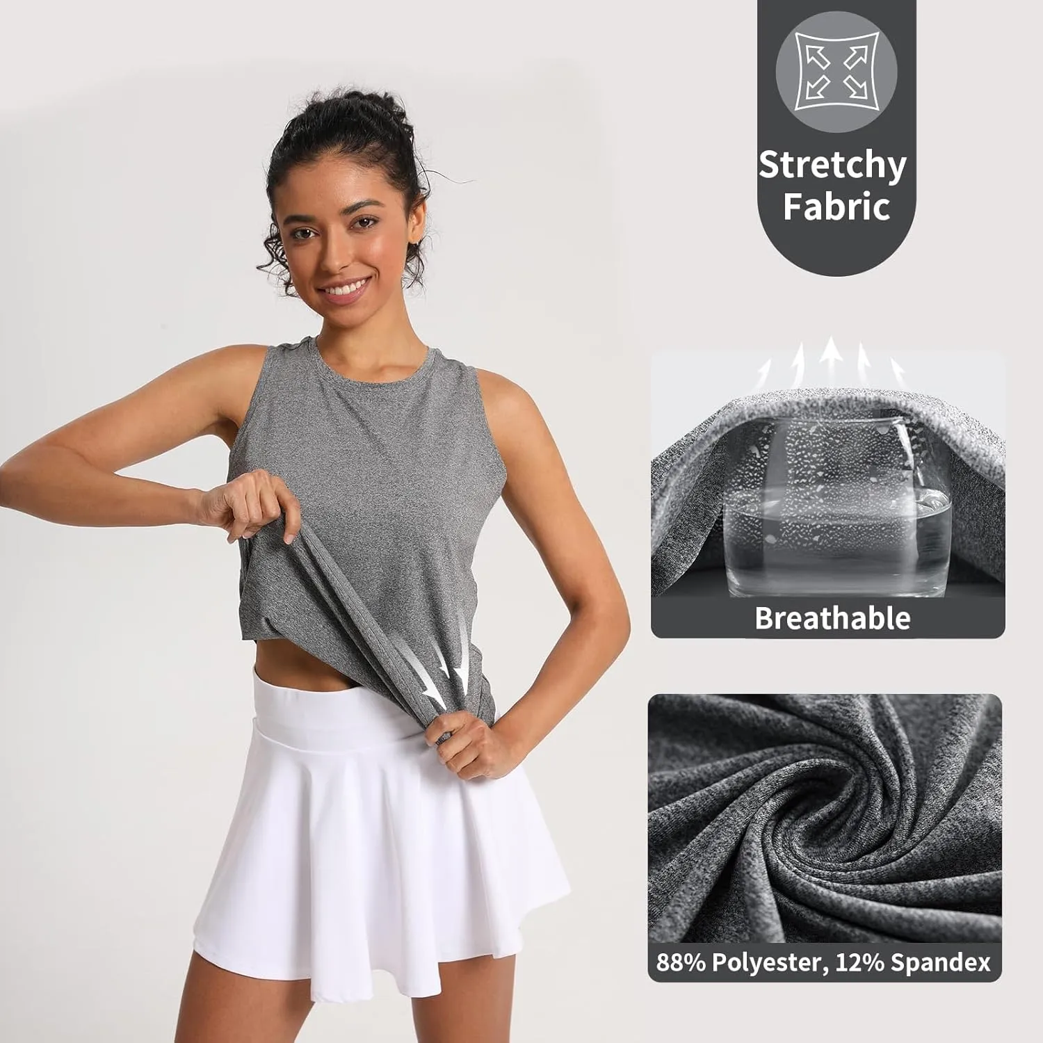 Women's Workout Tank Tops Woman Sleeveless Loose Fit Gym Tops Athletic Shirts Racerback Quick Dry UPF 50 