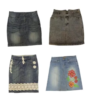 Y2K Blooming in Denim: A Floral Journey Through Skirt Styles: (S-145)💥💫🌸